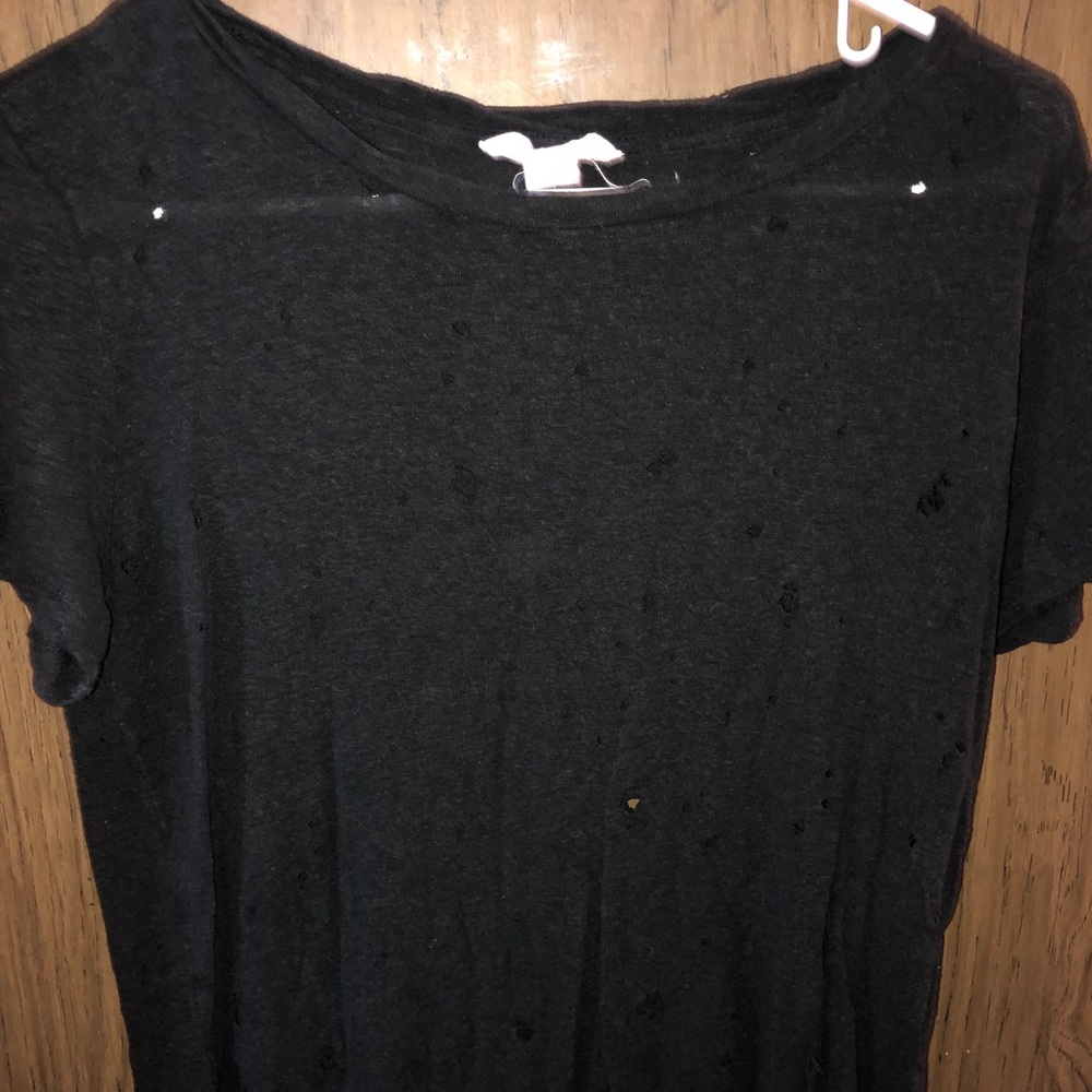 Black Distressed tee